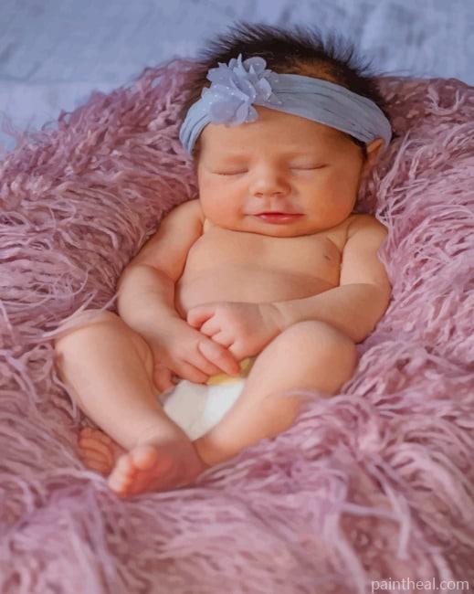 Sleepy Baby Girl Painting By Numbers Kits
