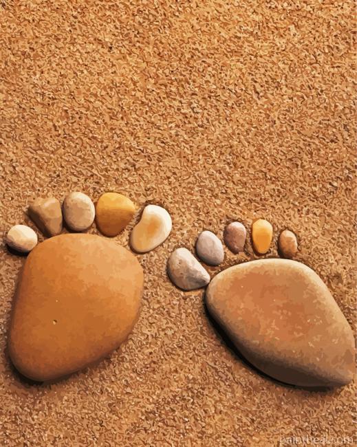 Footprint In The Sand Painting By Numbers Kits