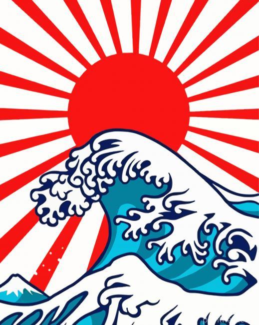 Japanese Rising Sun Painting By Numbers Kits