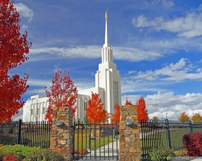 Twin Falls Idaho Temple Painting By Numbers Kits