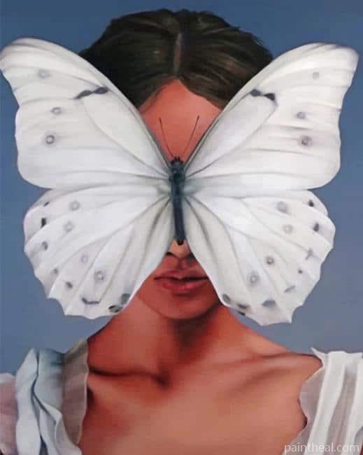 Butterfly On Girl Face Painting By Numbers Kits