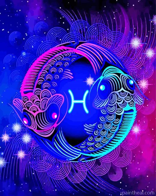 Pisces Sign Painting By Numbers Kits