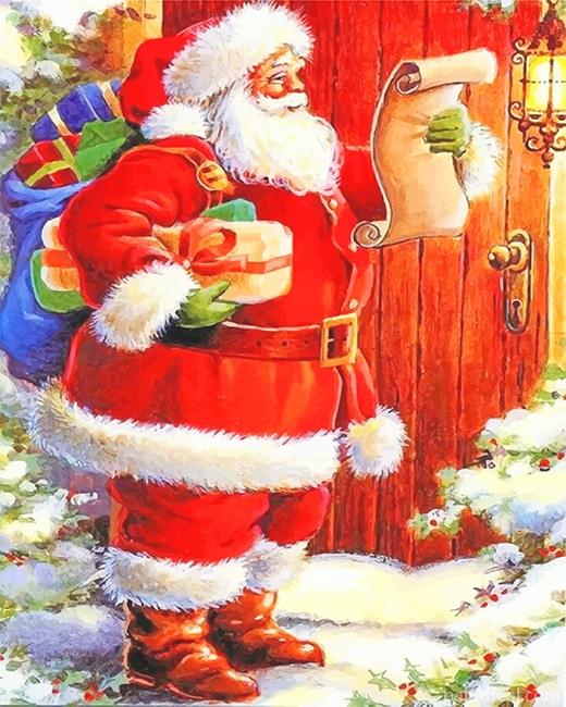 Santa Gifts Card Painting By Numbers Kits