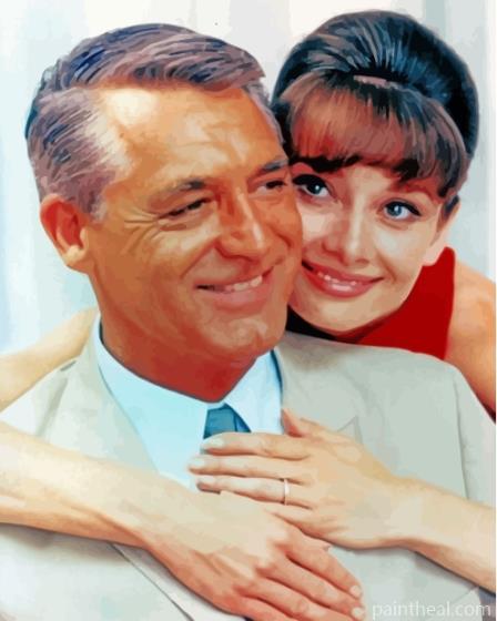 Cary Grant And Audrey Diamond Painting Painting By Numbers Kits