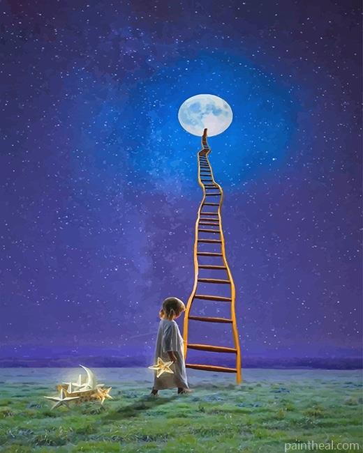 Stairway To Moon Painting By Numbers Kits