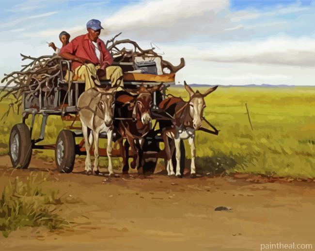 Donkey Cart Painting By Numbers Kits