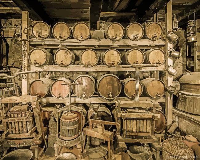 Old Wine Cellar Painting By Numbers Kits