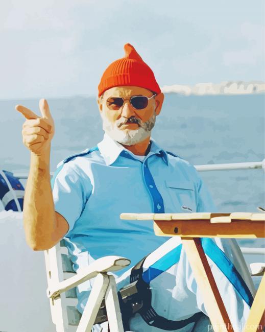 Aesthetic Life Aquatic Bill Murray Painting By Numbers Kits