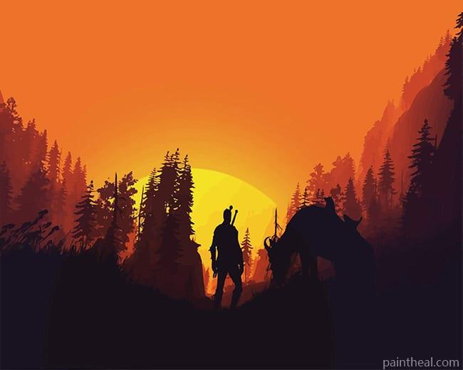 The Adventurous Man Silhouette Painting By Numbers Kits