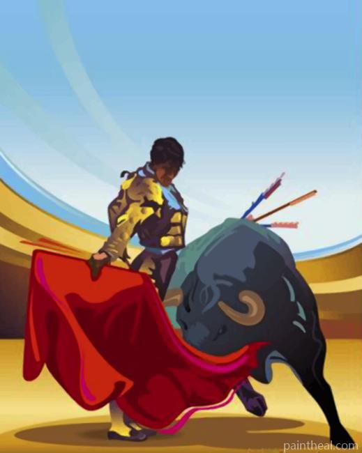 Bullfighter Illustration Painting By Numbers Kits