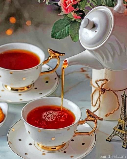 Aesthetic Classy Tea Painting By Numbers Kits