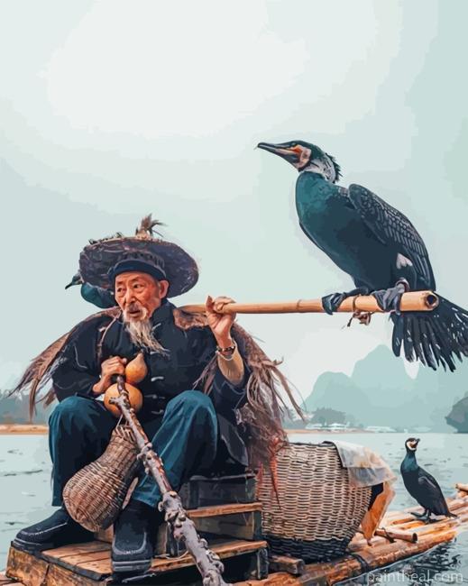 Asian Fisherman Painting By Numbers Kits