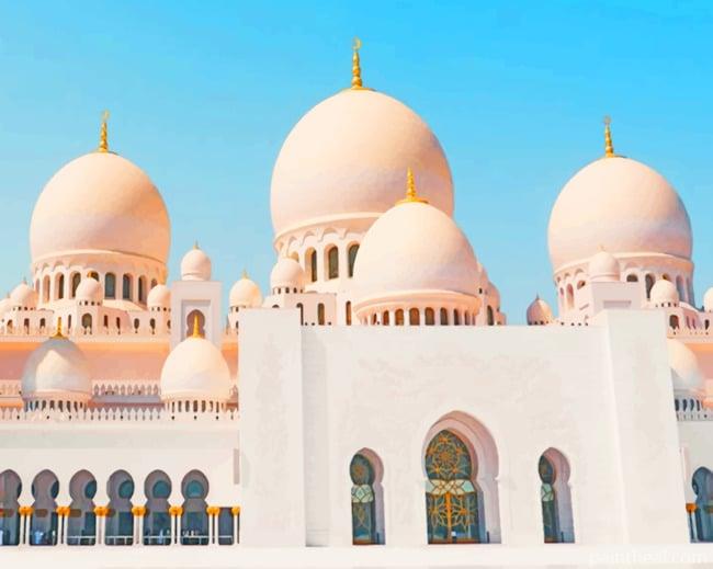 Zayed Mosque Abu Dhabi Painting By Numbers Kits