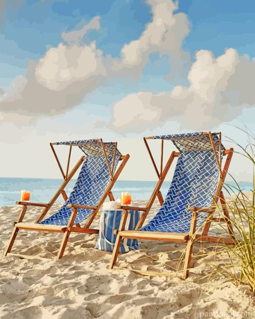 Beach Chairs Painting By Numbers Kits