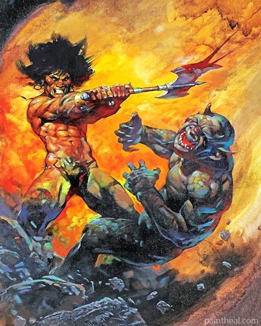 Barbarian III Frank Frazetta Painting By Numbers Kits