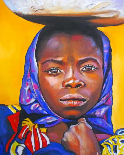 Black African Girl Painting By Numbers Kits