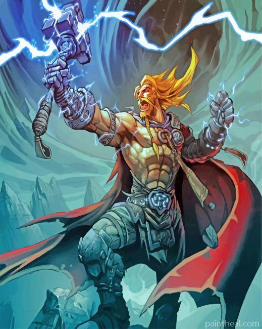 God Of Thunder Painting By Numbers Kits
