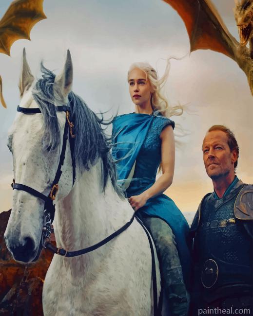 Daenerys Targaryen With Jorah Mormont Painting By Numbers Kits