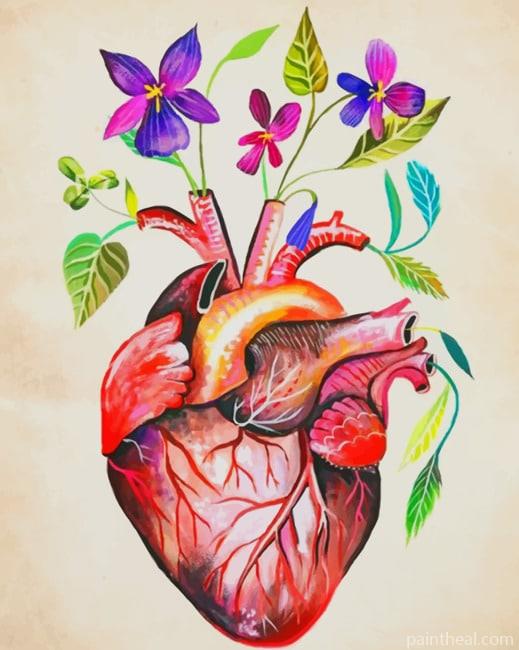 Floral Heart Painting By Numbers Kits