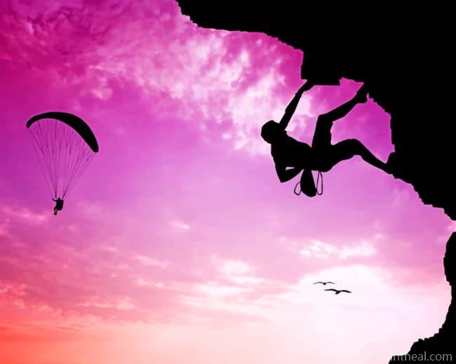 Mountain Climbing And Sky Parachuting Painting By Numbers Kits