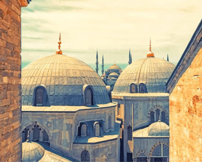 Blue Mosque In Istanbul Painting By Numbers Kits