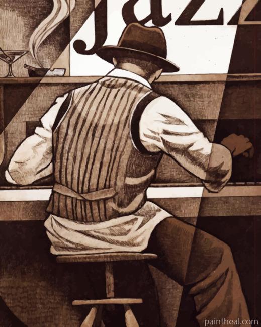 Monochrome Jazz Man Painting By Numbers Kits