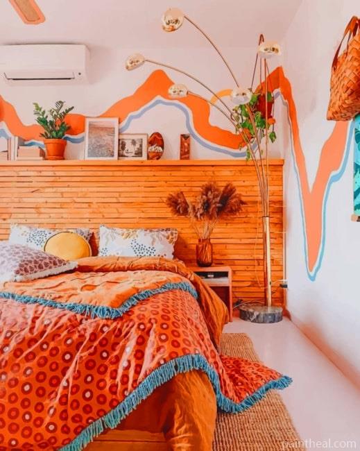 Orange And White Bedroom Painting By Numbers Kits