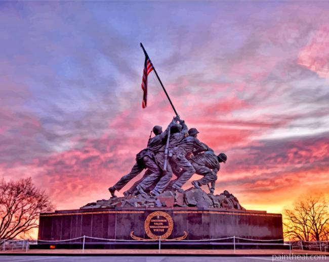 Iwo Jima Memorial Virginia Painting By Numbers Kits