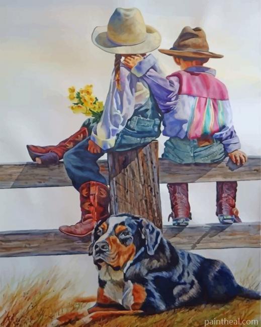 Western Siblings Painting By Numbers Kits