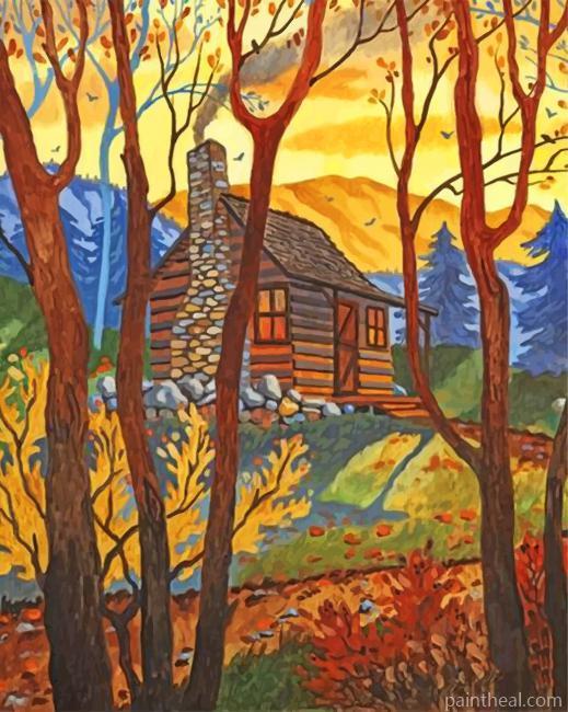 Cabin In The Woods Painting By Numbers Kits