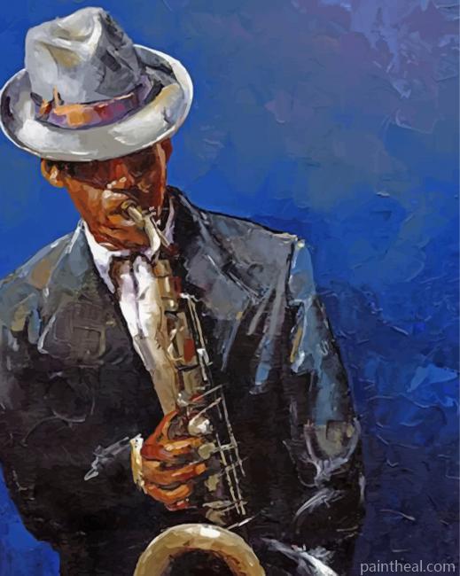 Man Playing Saxophone Painting By Numbers Kits