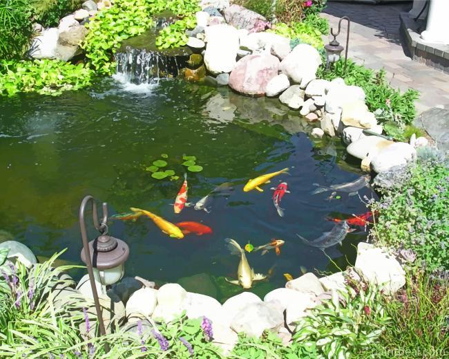 Koi Fish Pond Painting By Numbers Kits