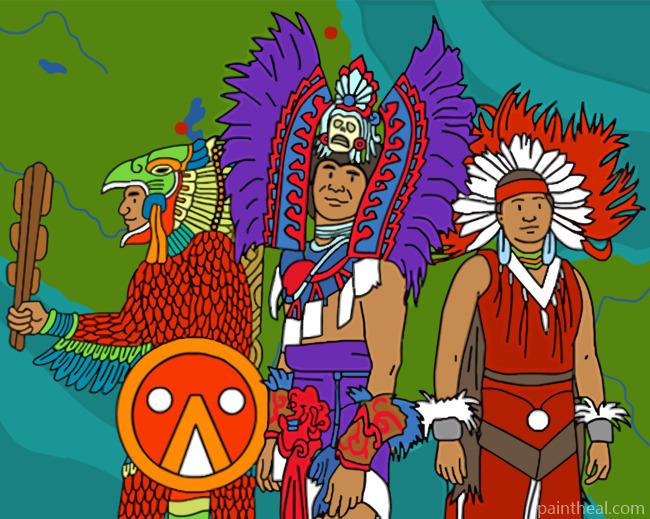 Aztec People Painting By Numbers Kits