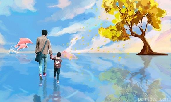 Father And His Son Painting By Numbers Kits