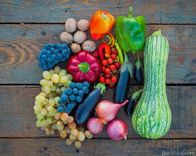 Vegetables And Fruits Painting By Numbers Kits