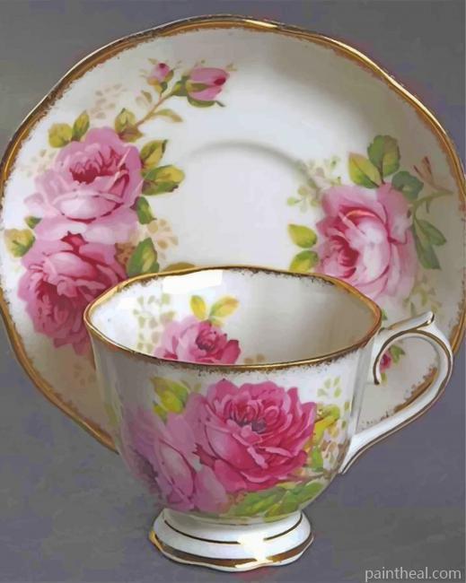 Aesthetic Tea Set Painting By Numbers Kits