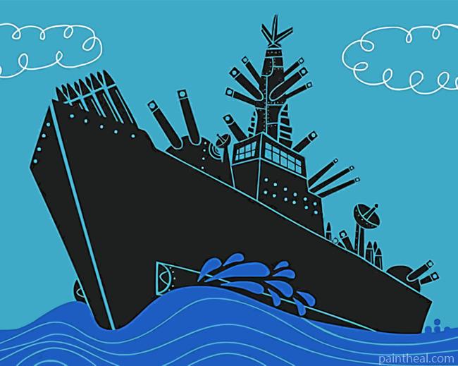 Naval Ship Illustration Painting By Numbers Kits