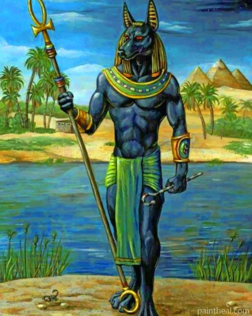 Anubis Near The River Painting By Numbers Kits