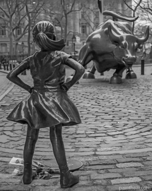 Fearless Girl Bull Painting By Numbers Kits