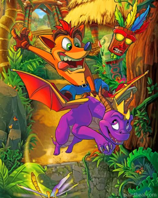 Crash Bandicoot Illustration Painting By Numbers Kits