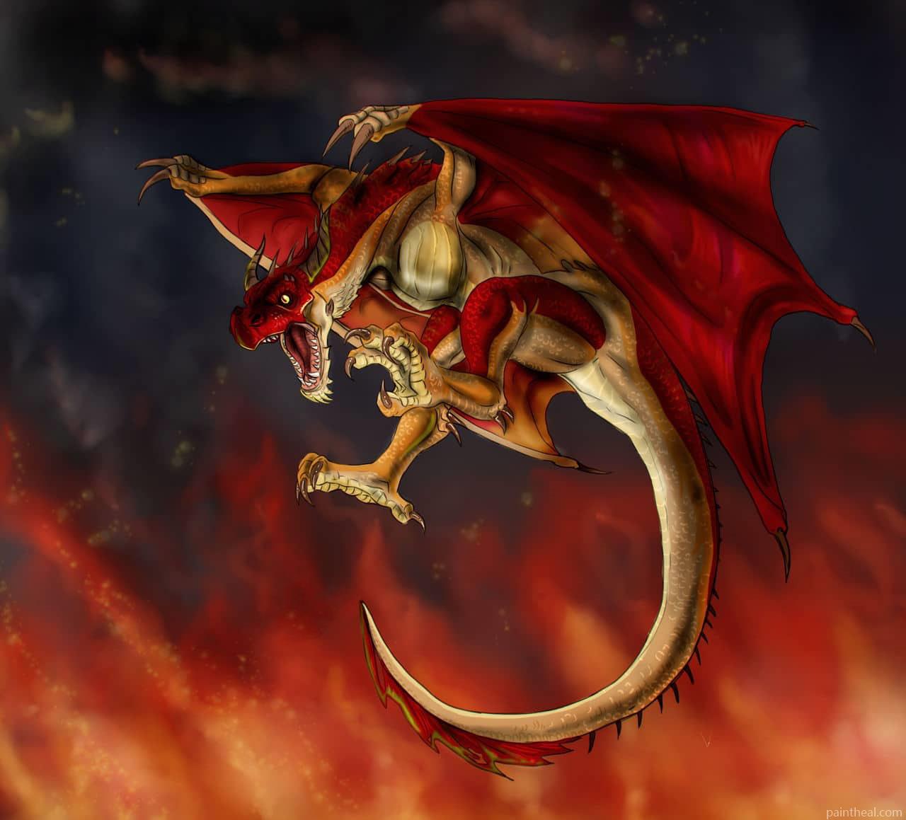 Red Wyvern Dragon Painting By Numbers Kits