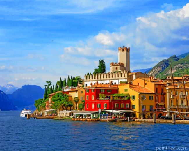 Village Lake Garda Painting By Numbers Kits