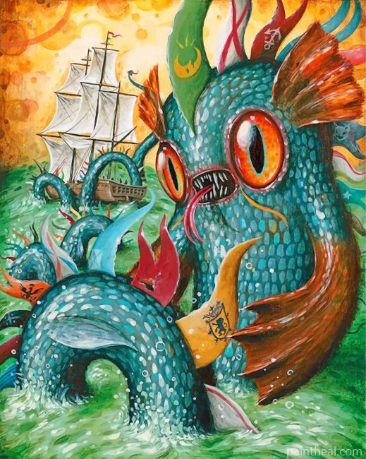 Cute Kraken Painting By Numbers Kits