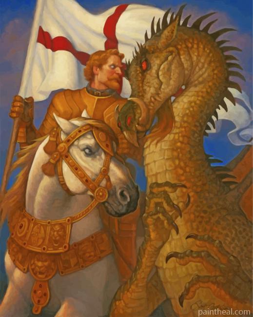 England Warrior Vs Dragon Painting By Numbers Kits
