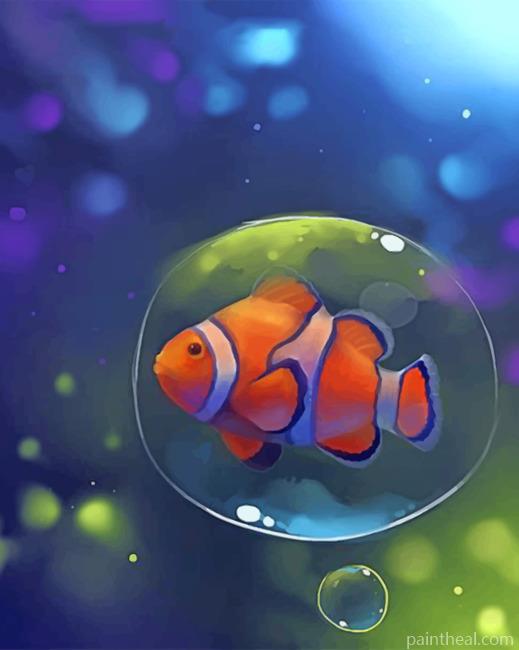 Clown fish In Bubble Painting By Numbers Kits