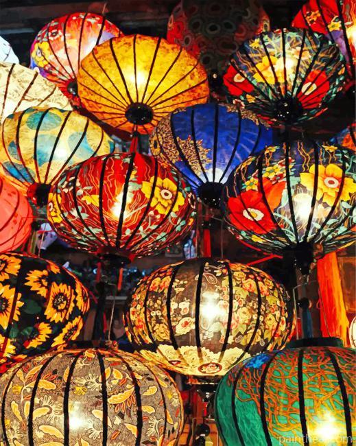 Asian Lanterns Painting By Numbers Kits