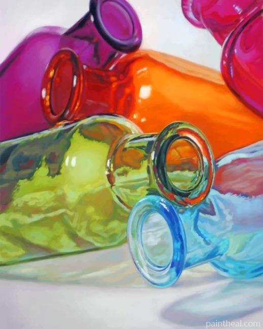 Colored Glass Bottles Painting By Numbers Kits