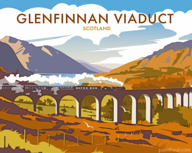 Glenfinnan Viaduct Illustration Painting By Numbers Kits