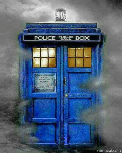 Aesthetic Blue Tardis Painting By Numbers Kits