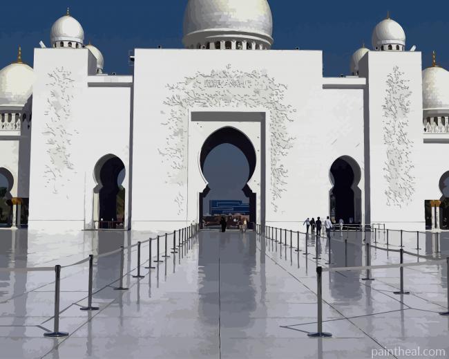 Sheikh Zayed Grand Mosque Abu Dhabi Painting By Numbers Kits